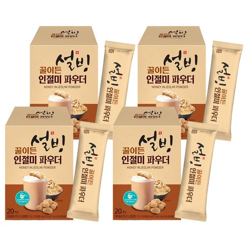 설빙 꿀이든 인절미 파우더 라떼분말, 20g, 20개입, 4개