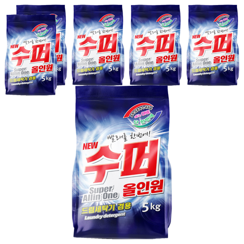 일신티엔씨 수퍼 올인원 세탁세제 리필, 5kg, 6개