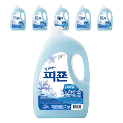 피죤 섬유유연제 블루비앙카 본품, 2.5L, 6개