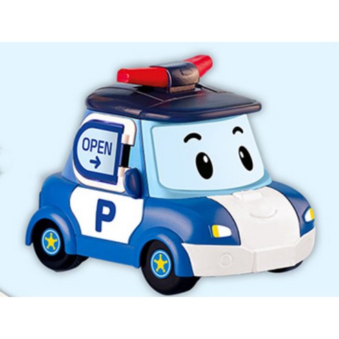 robocarpoly 變形波力 救援小英雄波力 波力 警察 一加一 汽車 加油站 卡 聚