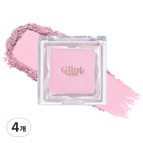 Glint 베이크드 블러쉬 블러셔 2.4g, 06 발레코어 핑크, 4개
