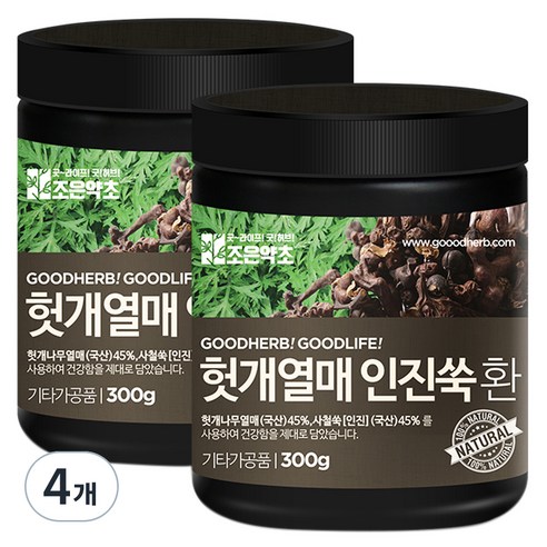굿허브 프리미엄 헛개열매 인진쑥환, 4개, 300g