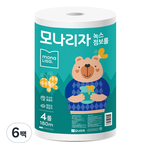 모나리자 2겹 점보롤 180m, 6팩, 4롤