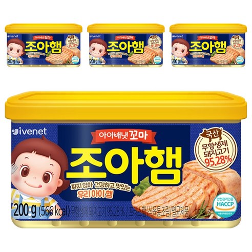 아이배냇 유아용 꼬마 조아햄, 햄맛, 4개, 200g