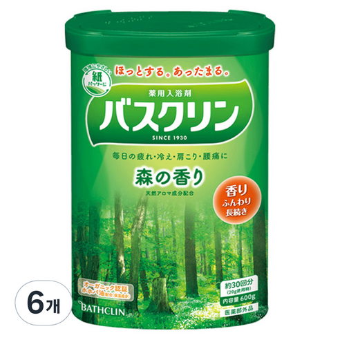 바스크린 산림 입욕파우더 숲의향기, 600g, 6개