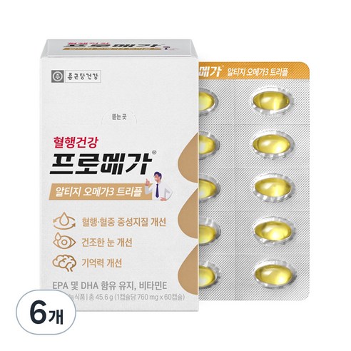 프로메가 종근당건강 알티지 오메가3 트리플 45.6g, 60정, 6개