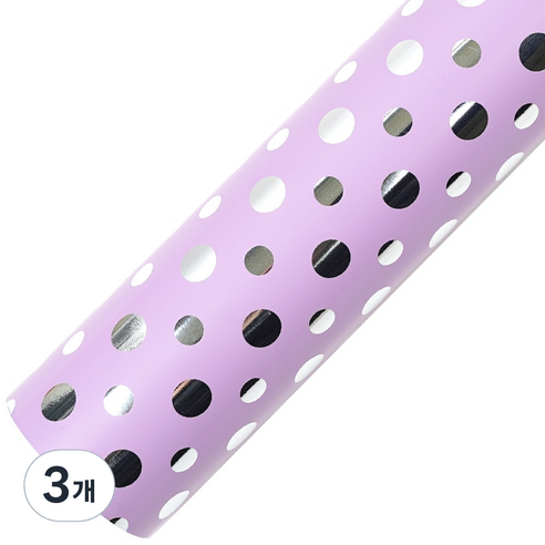 코코플러스 더블도트 롤 포장지 37.5cm x 17m, 퍼플, 3개