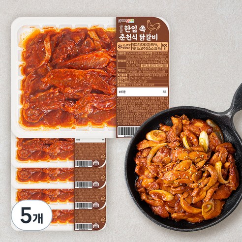 곰곰 한입 쏙 춘천식 닭갈비 (냉장), 600g, 5개