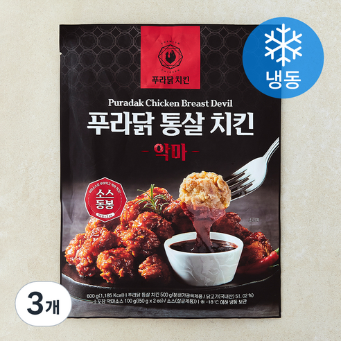 푸라닭 통살치킨 악마 (냉동), 600g, 3개