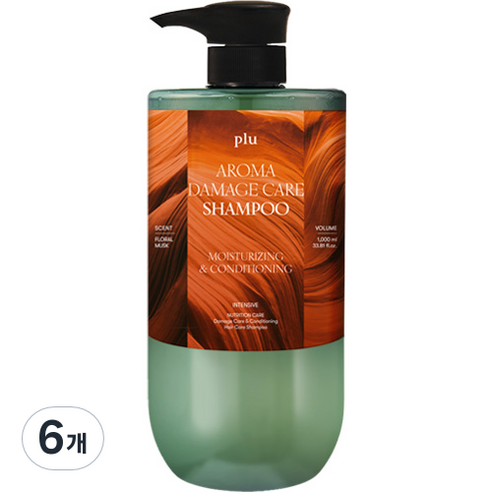 플루 아로마 데미지 케어 단백질 샴푸, 1000ml, 6개