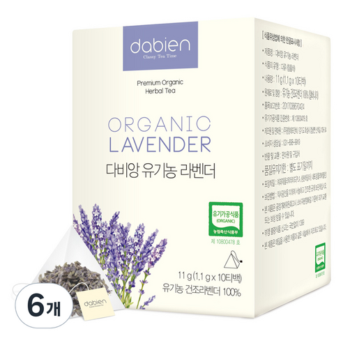 다비앙 유기농 라벤더차, 10개입, 1.1g, 6개