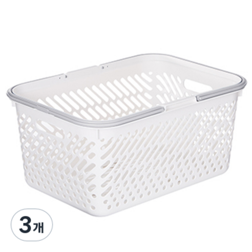 리템 멀티 바스켓 27L, 아이보리 + 그레이, 3개