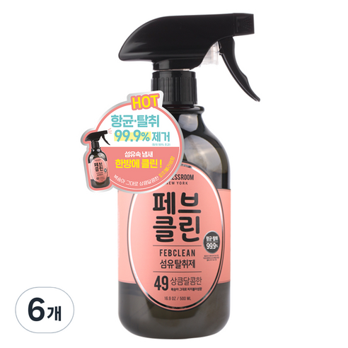 더블유드레스룸 페브클린 섬유탈취제 페브클린 No.49 피치블러썸, 500ml, 6개