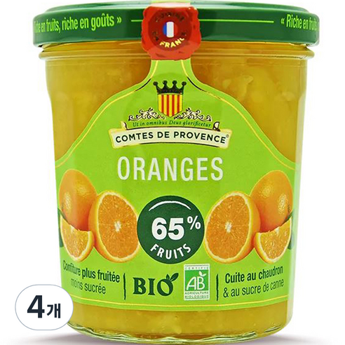 프로방스 유기농 오렌지 스프레드 잼, 350g, 4개