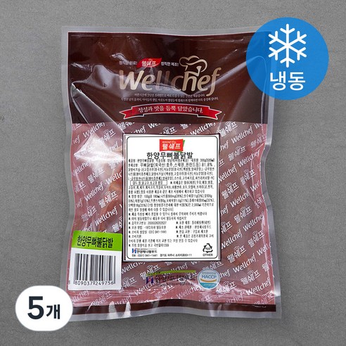 웰쉐프 한양 무뼈 불닭발 (냉동), 300g, 5개