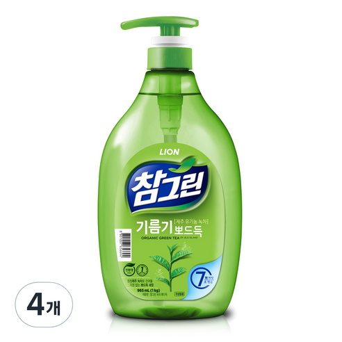 참그린 기름기 뽀드득 용기, 965ml, 4개