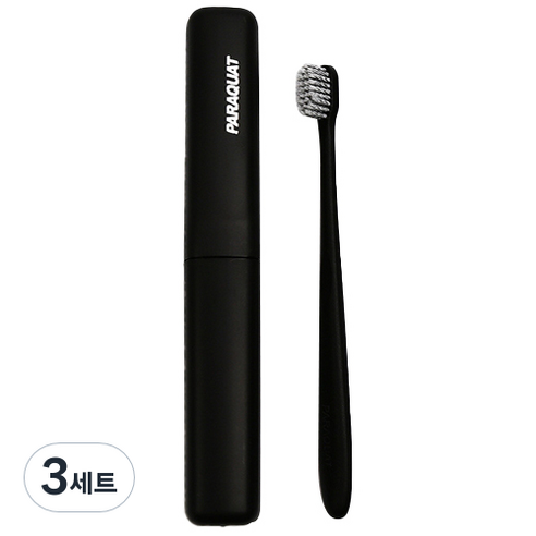 라니핏 소프트 휴대용 칫솔 + 케이스 세트 블랙, 3세트