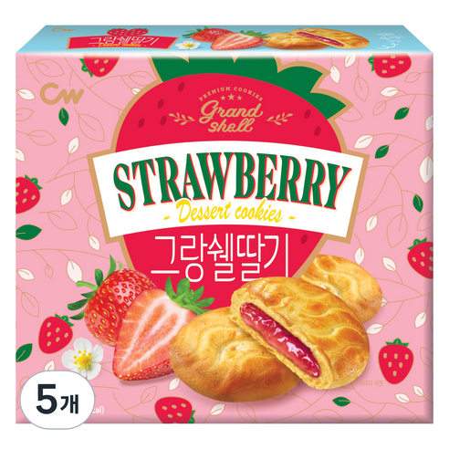 청우식품 그랑쉘 딸기 쿠키 10p, 5개, 195g