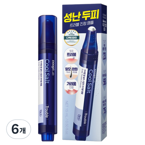 닥터지 두피랩 쿨 솔트 스칼프 트러블 앰플, 15ml, 6개
