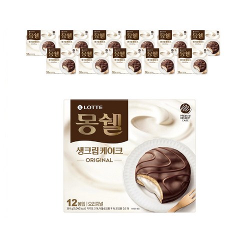 몽쉘 생크림케이크 오리지널, 32g, 12개입