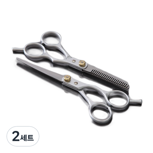 일반형 실버 미용가위 세트, 혼합색상, 2세트