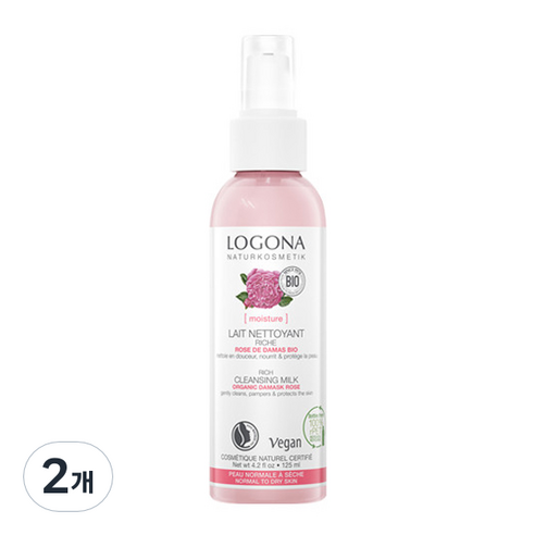 로고나 로즈 클렌징 밀크, 125ml, 2개