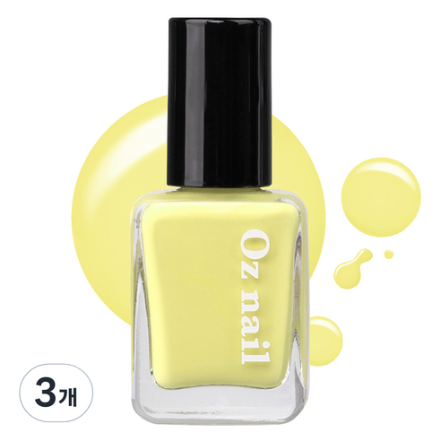 오즈네일 샤인 무드 네일 컬러 매니큐어, NE04 트로피칼 레몬, 8ml, 3개
