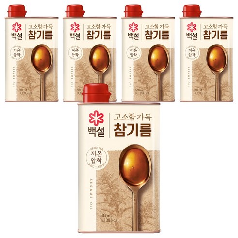 백설 고소함 가득 참기름, 500ml, 5개