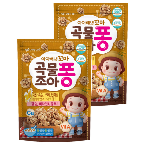 아이배냇 꼬마곡물조아퐁 과자 30g 곡물맛 × 30g × 2개, 맛 × 개당 중량 × 수량 섬네일