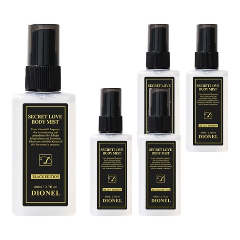 디오넬 시크릿러브 바디미스트 블랙에디션, 5개, 80ml