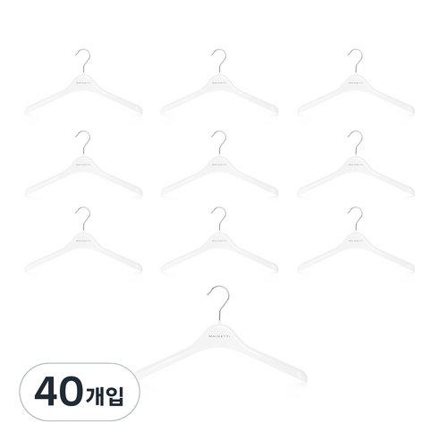 메이네티 플라스틱 여성용 재킷 옷걸이 LJ38, 화이트, 40개