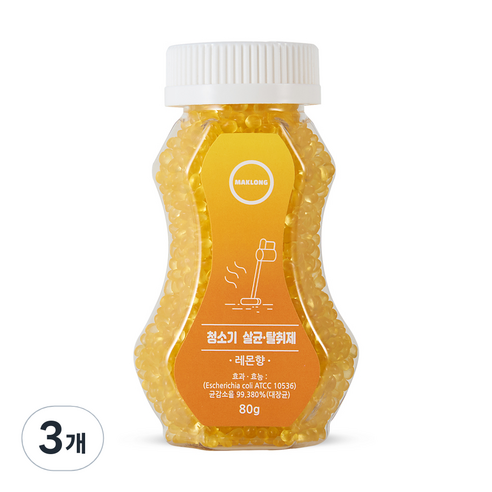 마크롱 청소기 살균 탈취제 레몬향, 80g, 3개