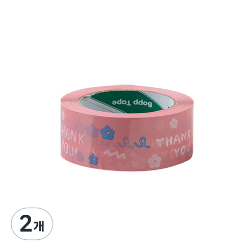 에이러블 포장용 박스테이프 45mm x 100m B0210, 4 핑크플라워, 2개