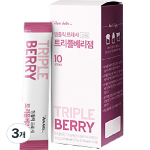 잼홀릭 프레시 트리플베리 스틱잼 10p, 3개, 200g