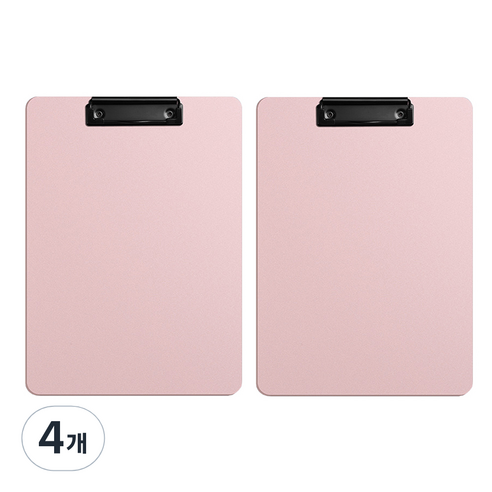 동아피엠에스 세로형 두꺼운 벽걸이 클립보드 A4 31.5 x 22.5 cm, 핑크, 4개
