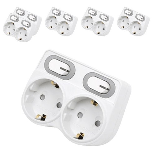 에코파워탭 LED L자 멀티탭 2구 EPM-L402L, 9.1cm, 화이트, 6개