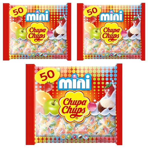 츄파춥스 미니 막대사탕 랜덤 발송, 300g, 3개