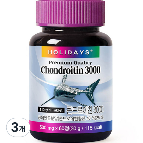 홀리데이즈 콘드로이친 3000 영양제 30g, 60정, 3개