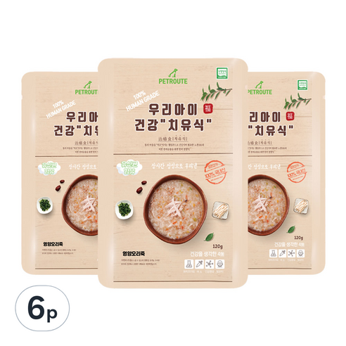 펫루트 전연령 반려동물 우리아이 치유식 영양죽, 오리, 120g, 6개