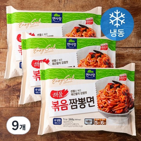 면사랑 볶음짬뽕면 (냉동), 368g, 9개