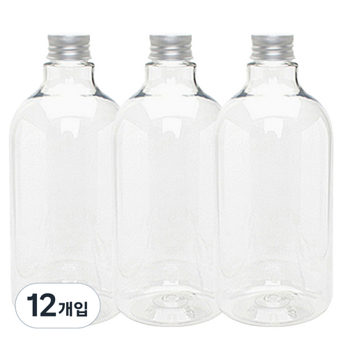 병도매닷컴 DN850투명 음료용기 알루미늄 실버캡, 850ml, 12개