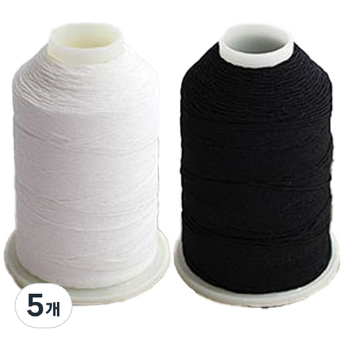 COTS 소형 고무실 2p, 화이트 + 블랙, 5세트