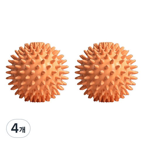 고민고밍 허리 등 근육 발 마사지 볼 6cm, 4개, 오렌지