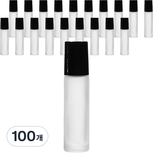 롤온 도톰한 향수 용기 10ml, 블랙(캡) + 반투명(용기), 100개