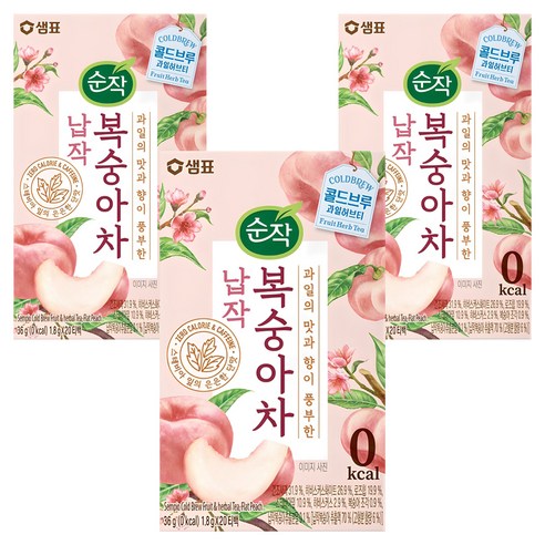순작 콜드브루 과일허브티 납작 복숭아차, 1.8g, 20개입, 3개