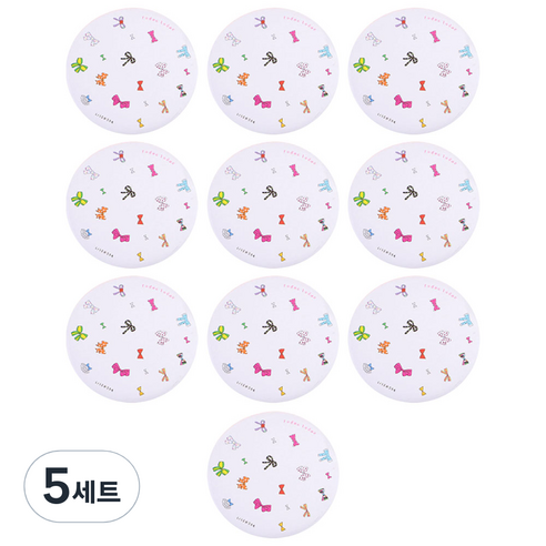 달모아 캐릭터 휴대용 미니 원형 손거울 10종, B, 랜덤발송(테두리), 5세트