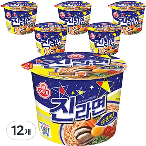 오뚜기 진라면 순한맛 큰컵 110g, 12개