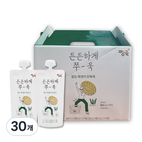 짱죽 쌀눈 매생이 전복죽 스파우트형, 140g, 30개