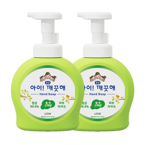 아이깨끗해 향균 폼 핸드솝 숲 속 산책향 본품, 490ml, 2개