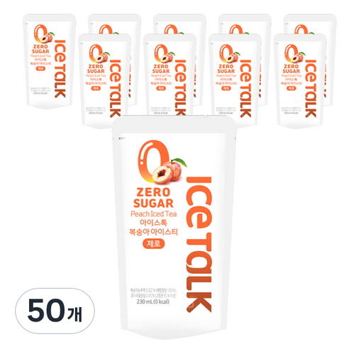 아이스톡 제로 복숭아 아이스티, 50개, 230ml